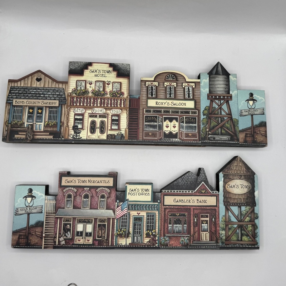 Brandywine Woodcrafts Shelf Sitter Set Sam's Town Western Village 1996